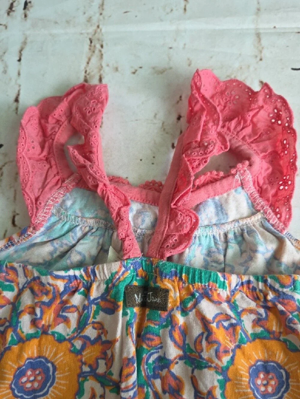 Matilda Jane Coral and Green Floral Baby One-Piece